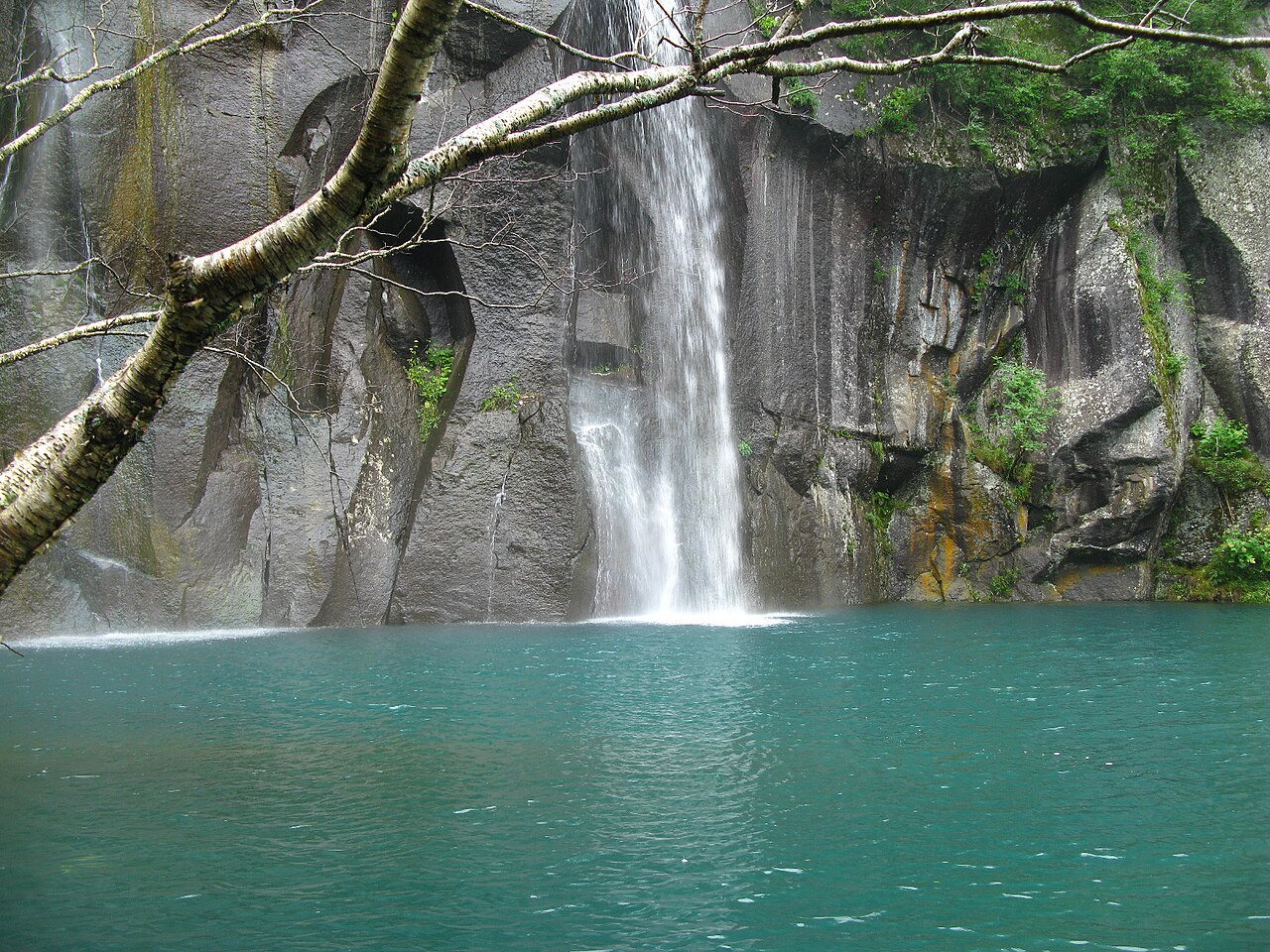 Changbai Waterfall, where the lake overflows its rim